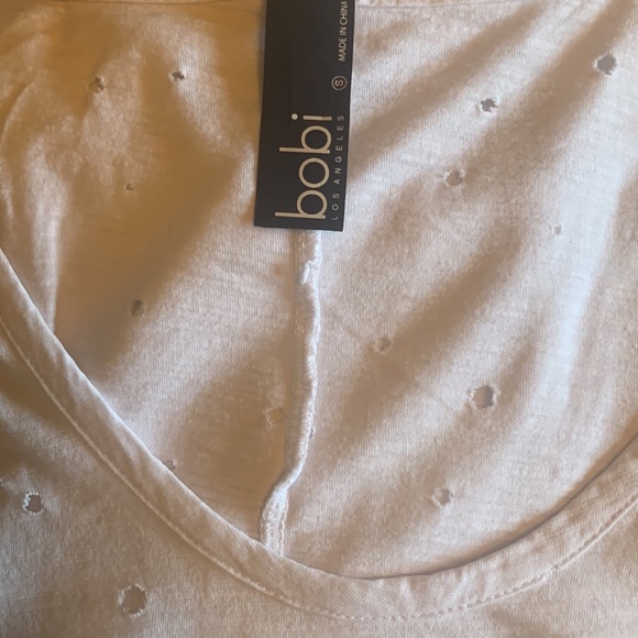 Bobbi Los Angeles Distressed White Tee - Picture 2 of 2